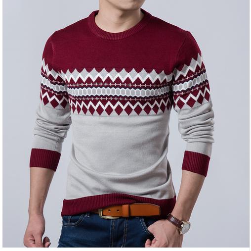 Slim Fit Sweater til mænd Efterårs- og vintertøj