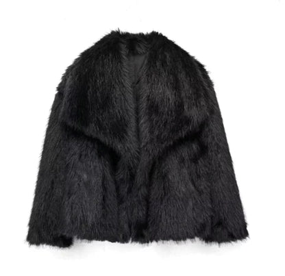 Fashion Faux Fur Turn Down Frakke