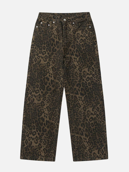 Jeans med leopardmønster til kvinder