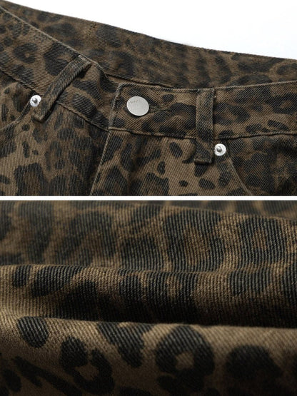 Jeans med leopardmønster til kvinder