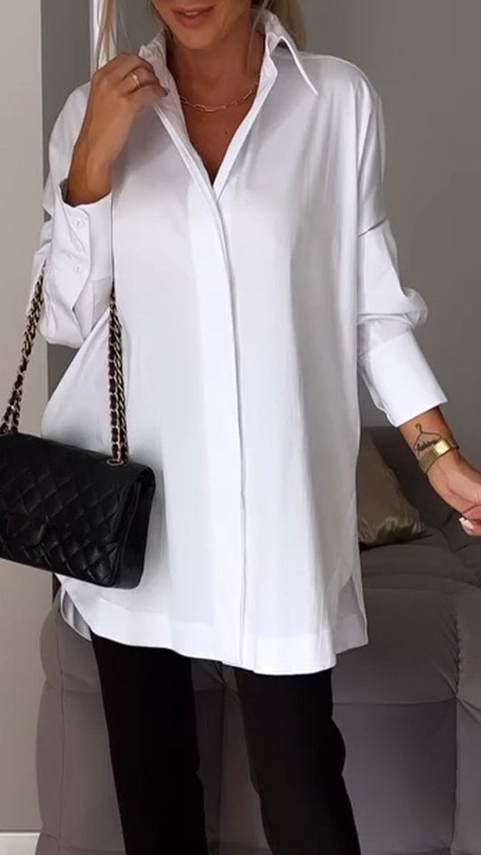 Chic overdimensioneret chiffonbluse til kvinder