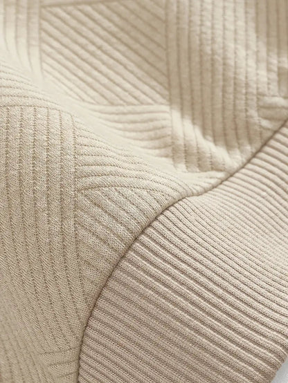 Halv lynlåstrøje med krave og geometrisk design til mænd | Perfekt til efterår/vinter