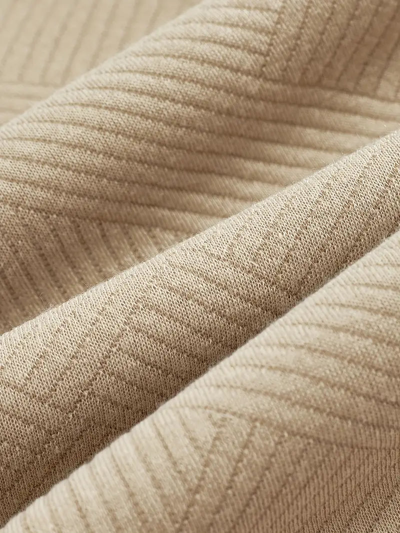 Halv lynlåstrøje med krave og geometrisk design til mænd | Perfekt til efterår/vinter