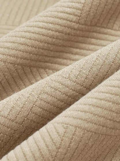 Halv lynlåstrøje med krave og geometrisk design til mænd | Perfekt til efterår/vinter