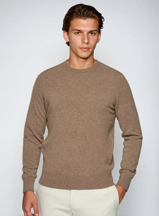 Khaki sweater i premium uld