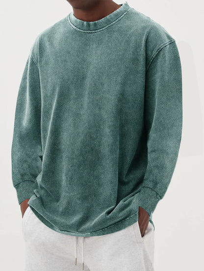 Vintage vasket langærmet skjorte til mænd