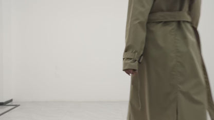 Klassisk lang trenchcoat