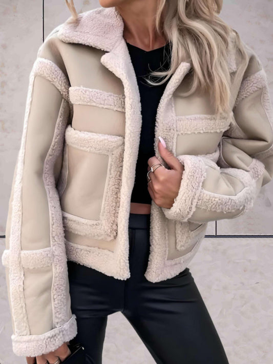 Jakke med imiteret shearling til kvinder