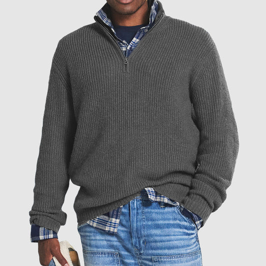 Sweater med halv lynlås til mænd