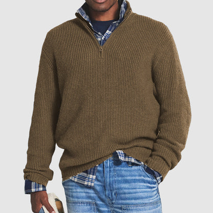 Sweater med halv lynlås til mænd