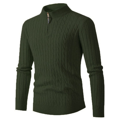 Strikket sweater med col til mænd Vintertøj