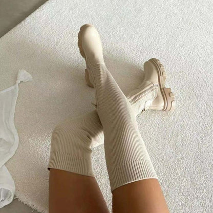 Elegante overknee-støvler med lynlåslukning til kvinder