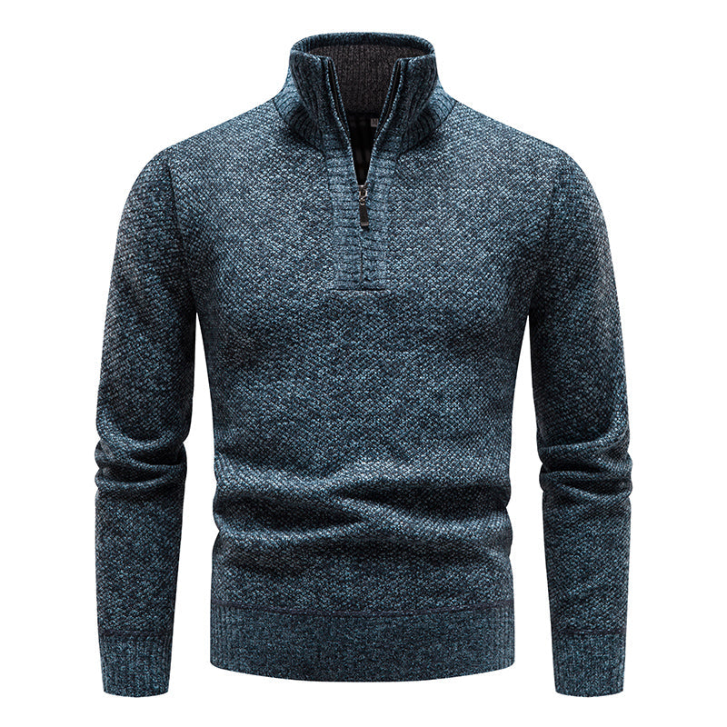 Strikket sweater med col til mænd Vintertøj