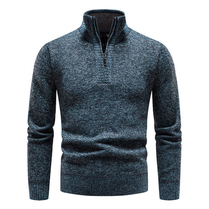 Strikket sweater med col til mænd Vintertøj