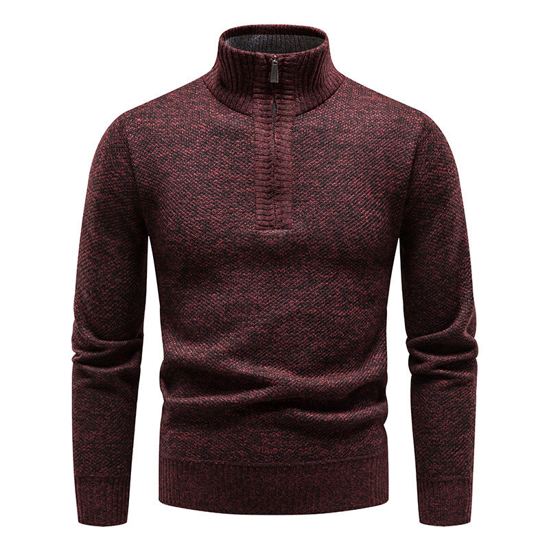 Strikket sweater med col til mænd Vintertøj