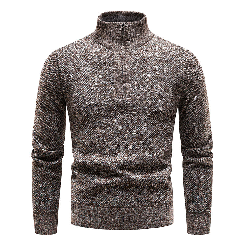 Strikket sweater med col til mænd Vintertøj