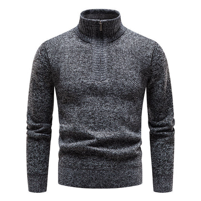 Strikket sweater med col til mænd Vintertøj