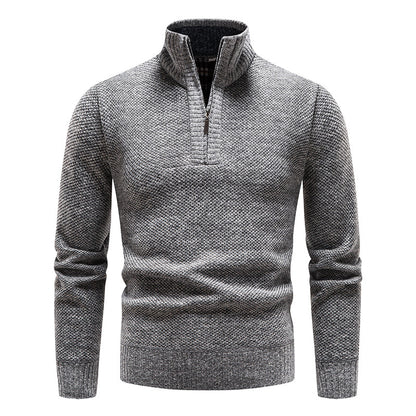 Strikket sweater med col til mænd Vintertøj