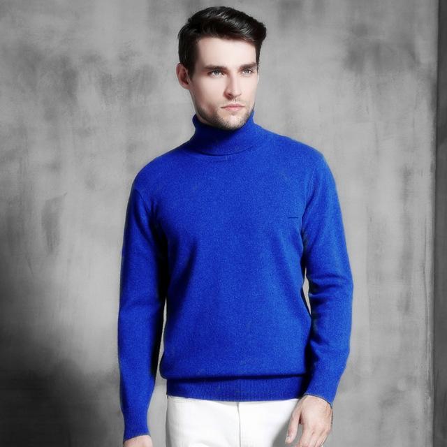 Kashmir-sweater med Col til mænd i old-money-stil
