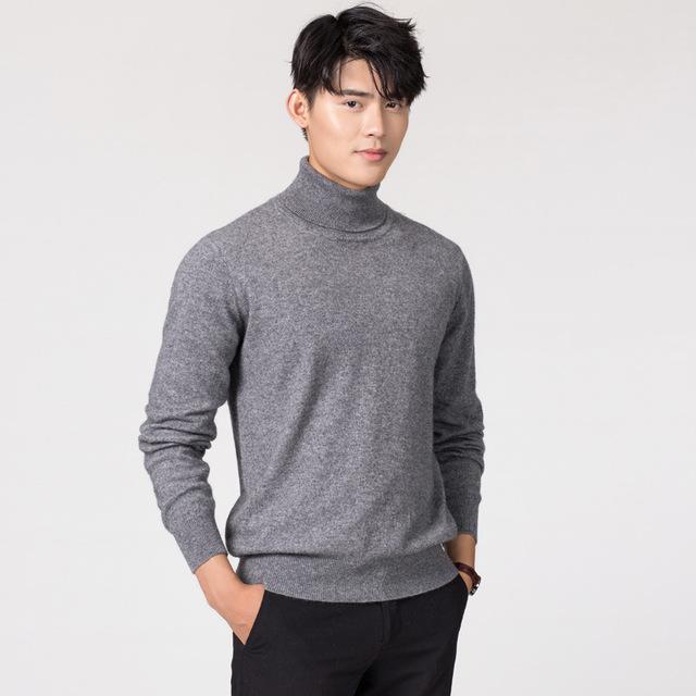 Kashmir-sweater med Col til mænd i old-money-stil